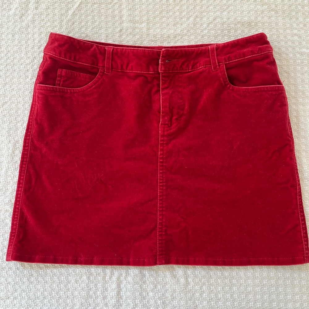 Red Velvet Mini Skirt